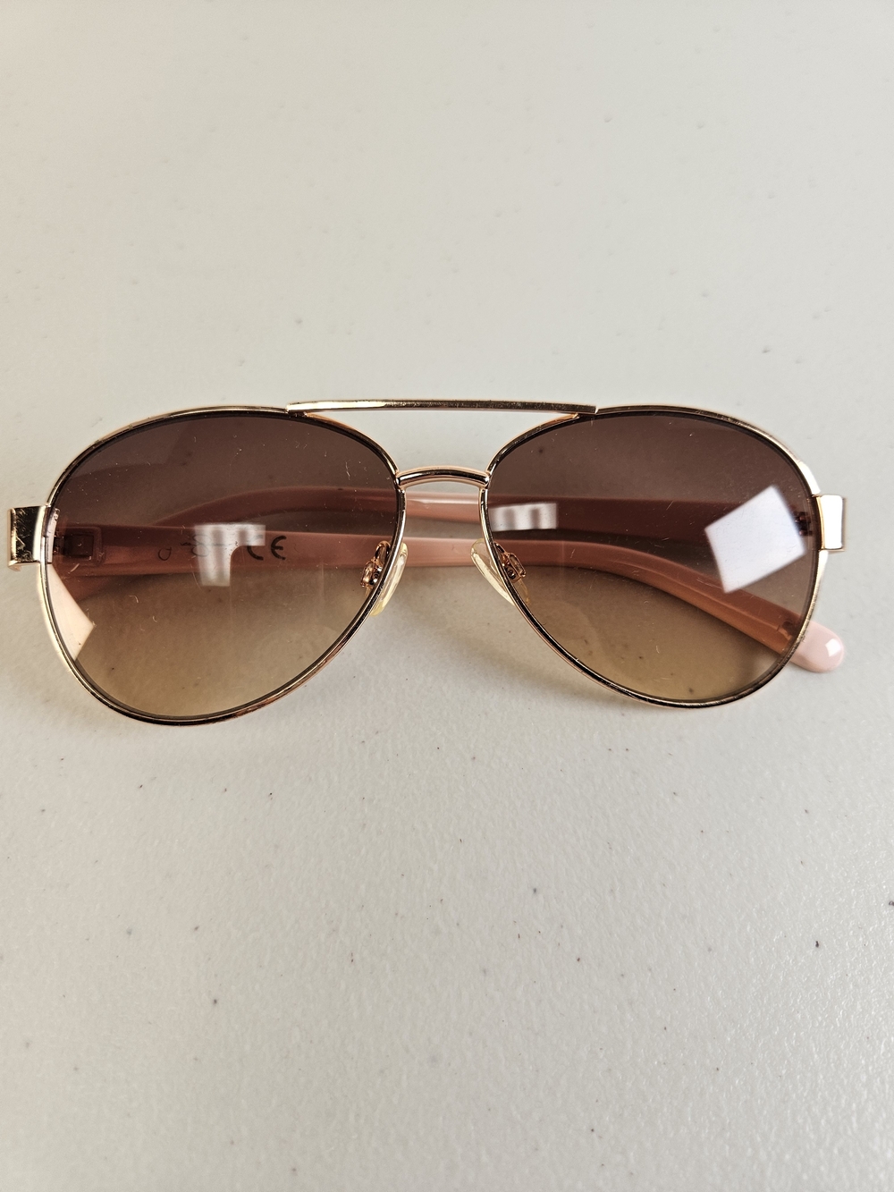 Jessica Simpson Gold Frame Brown to Pink Gradient Aviator Sunglasses